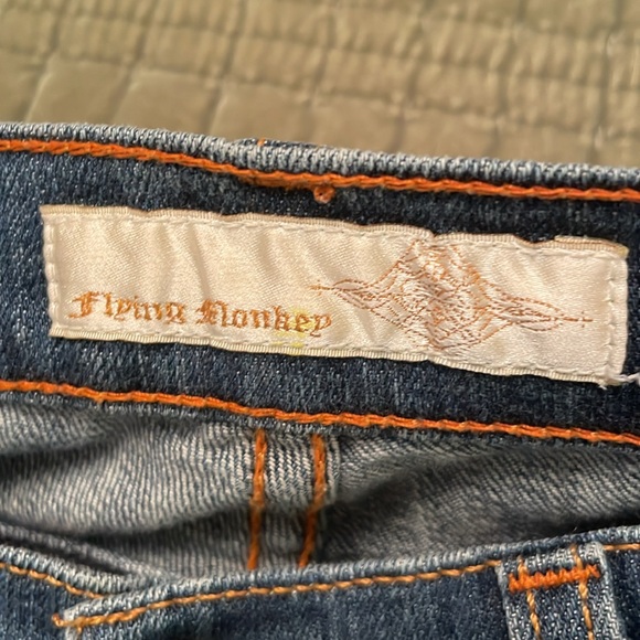 Flying Monkey Denim Blue Jeans with Bell Bottoms Flare Wide Legs - Picture 9 of 17